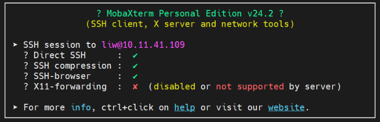 Mobaxterm登录截图